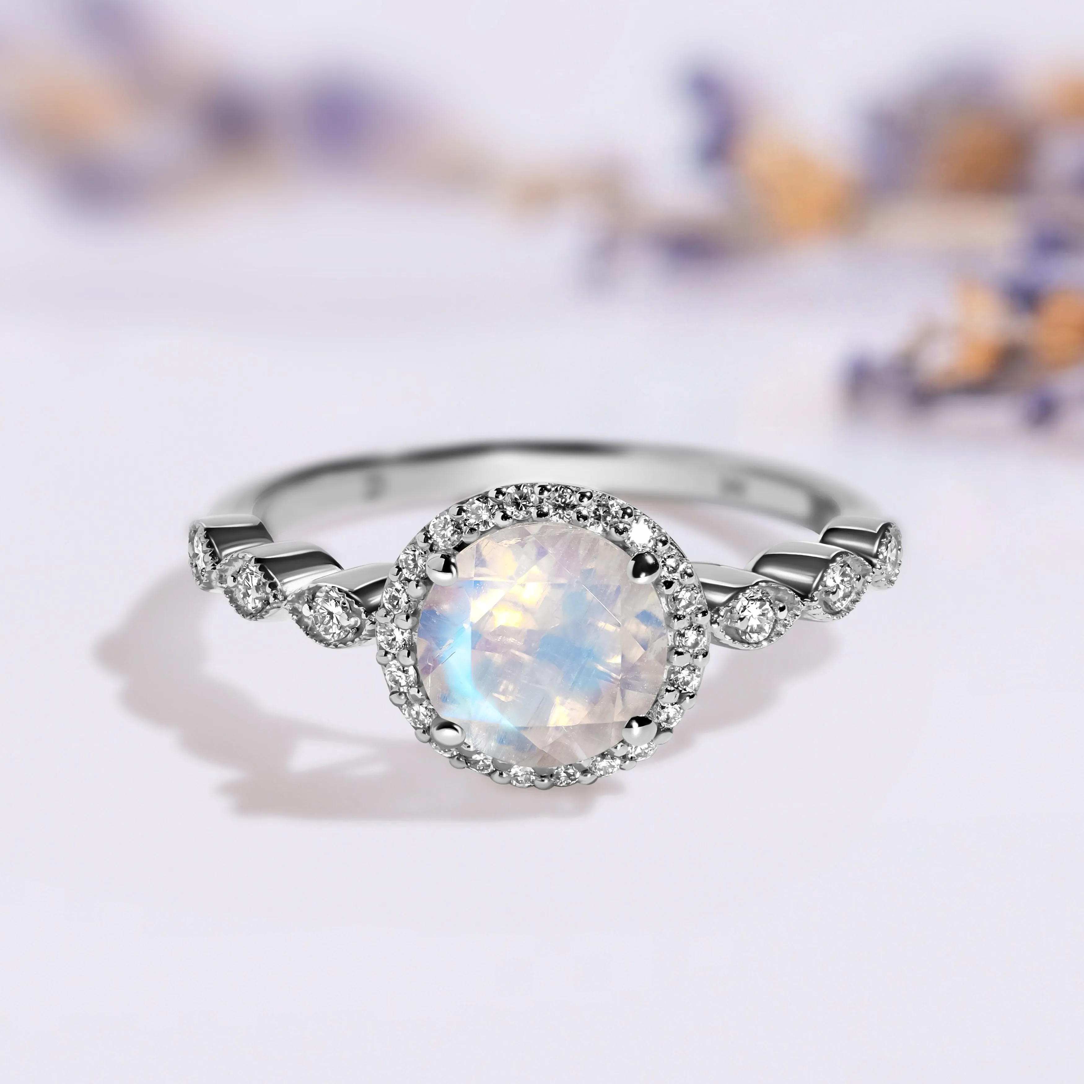Moonstone Lab Diamond Ring - Soulmate