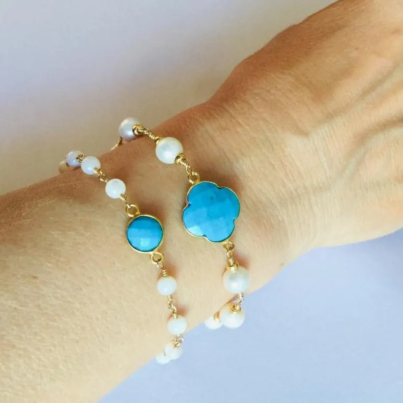 Mother of Pearl Clover Bracelet
