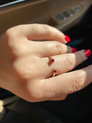 Natural Ruby Ring in 14k Yellow Gold