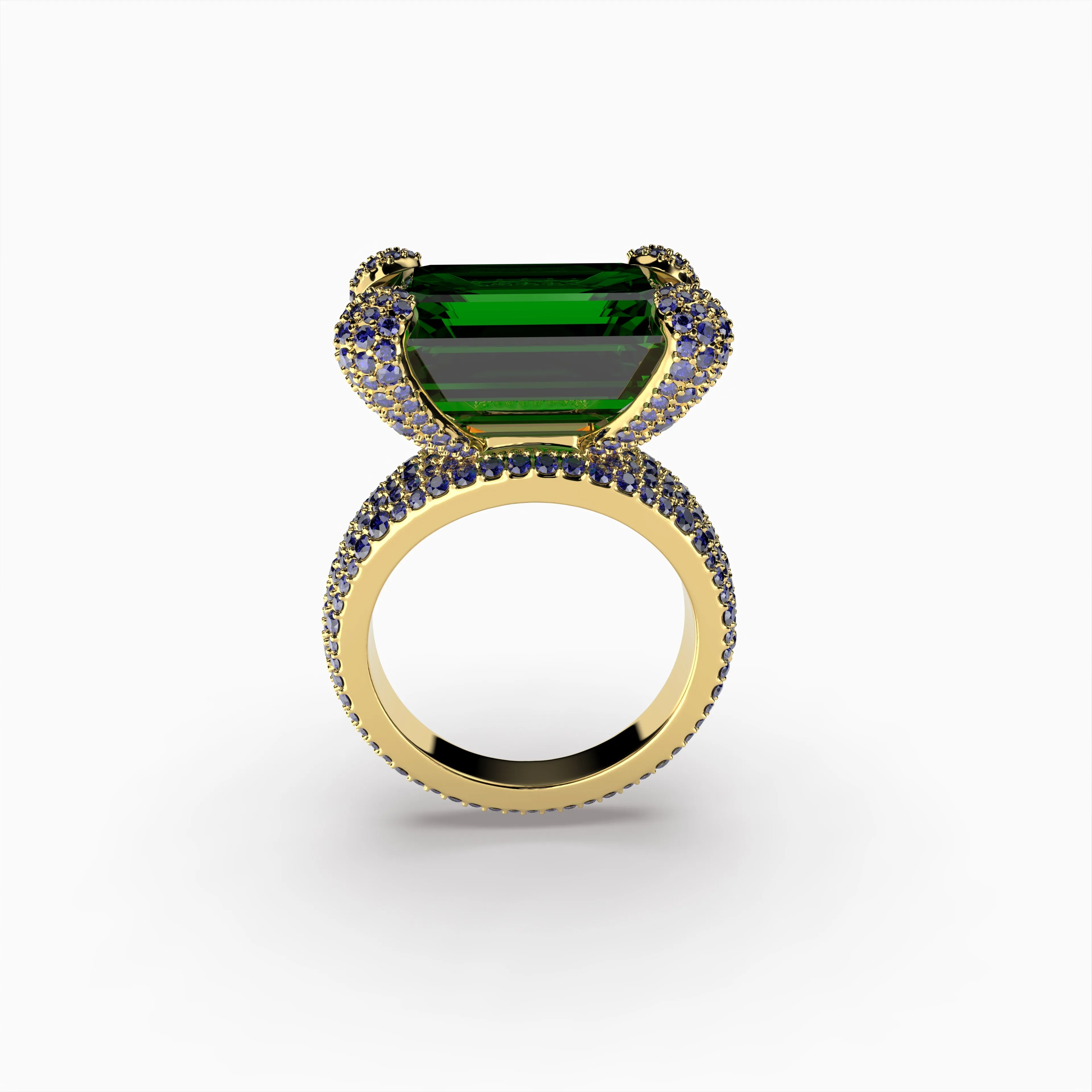 Natural Zambian Emerald Cocktail Ring - Peyton