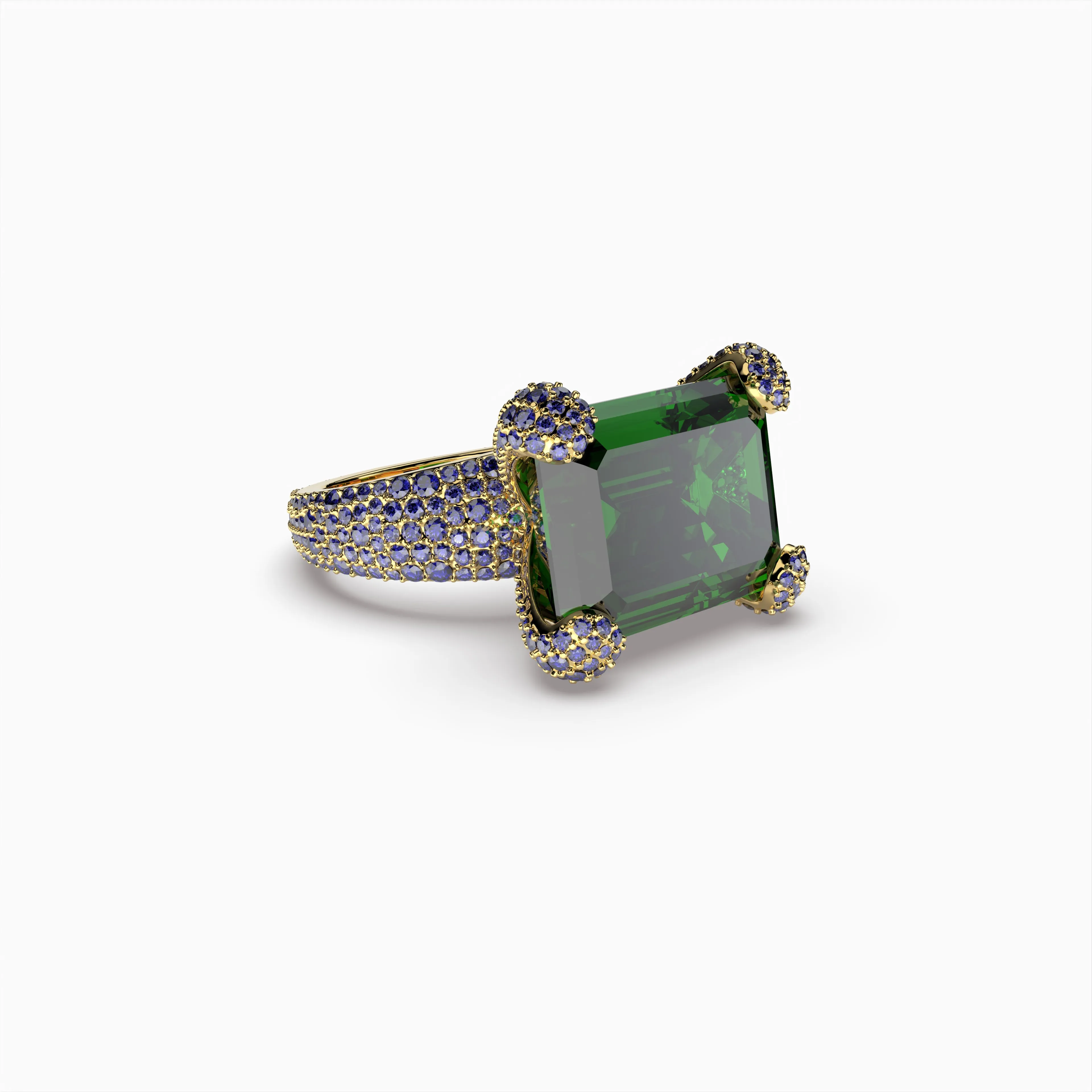 Natural Zambian Emerald Cocktail Ring - Peyton