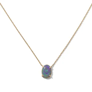 Ophelia Necklace, Black Opal, 9kt Yellow Gold