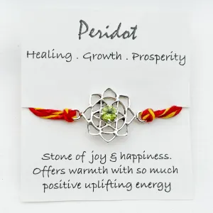 Peridot Sahasrara Chakra Silver Rakhi
