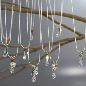 Personalized Engraved Gemstone Necklace
