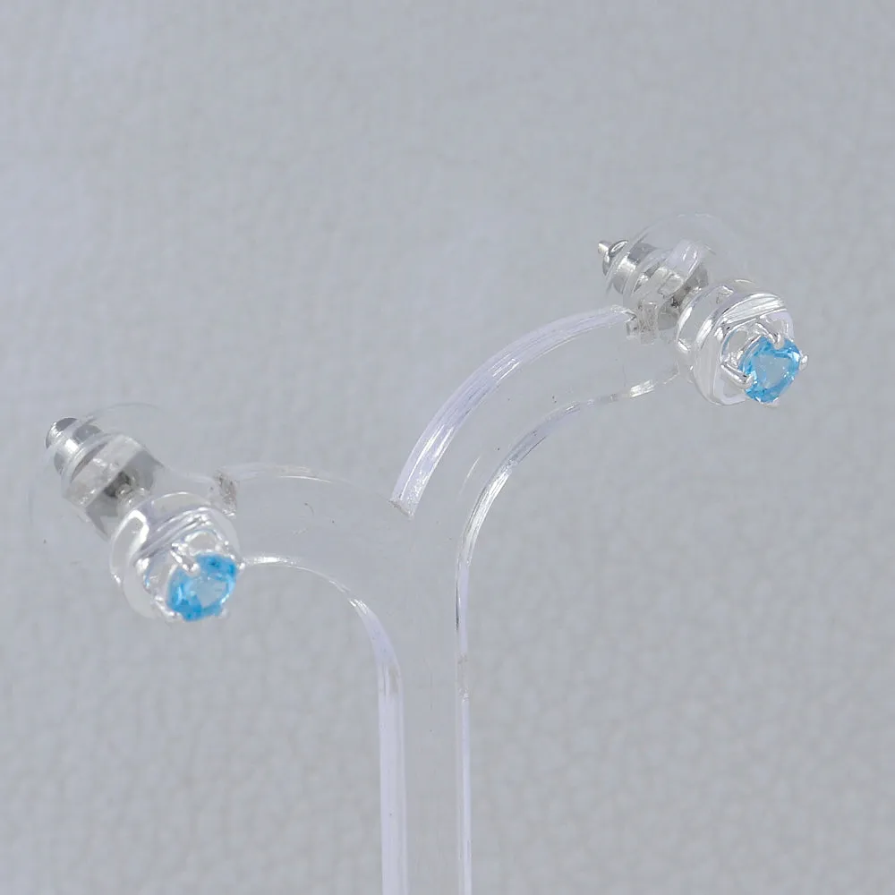 Rainbow Moonstone Studs Silver Earrings