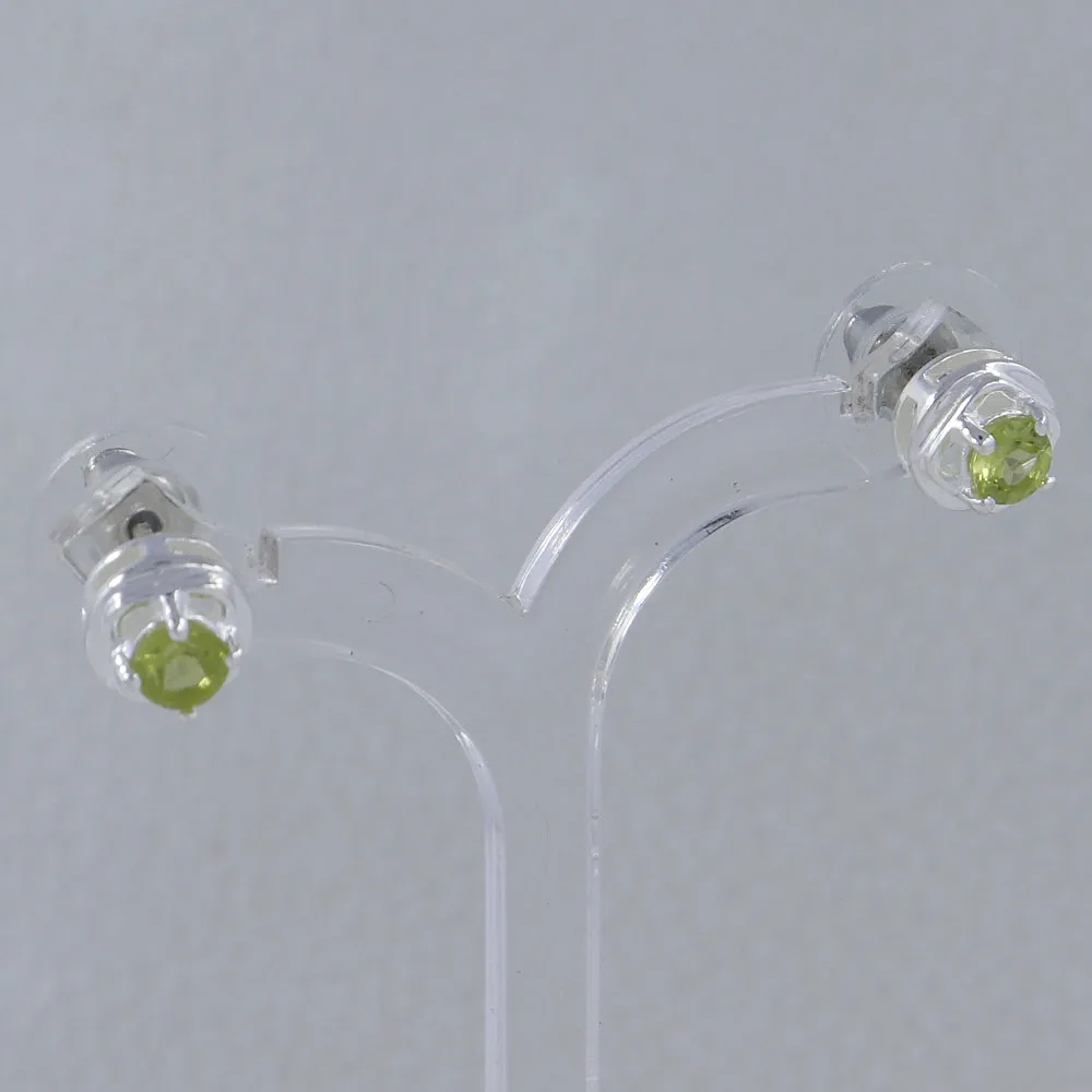 Rainbow Moonstone Studs Silver Earrings