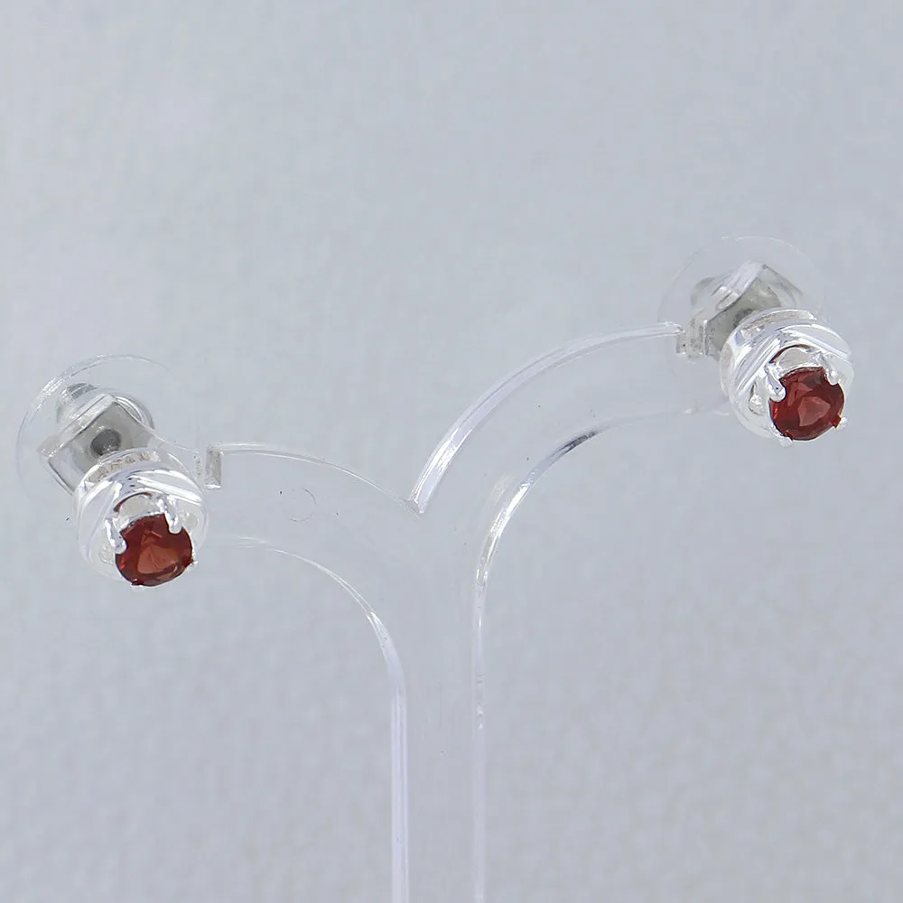 Rainbow Moonstone Studs Silver Earrings