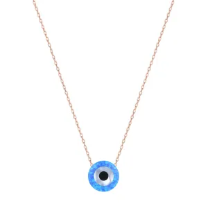 SHYLA OPAL EVIL EYE ROSE GOLD NECKLACE