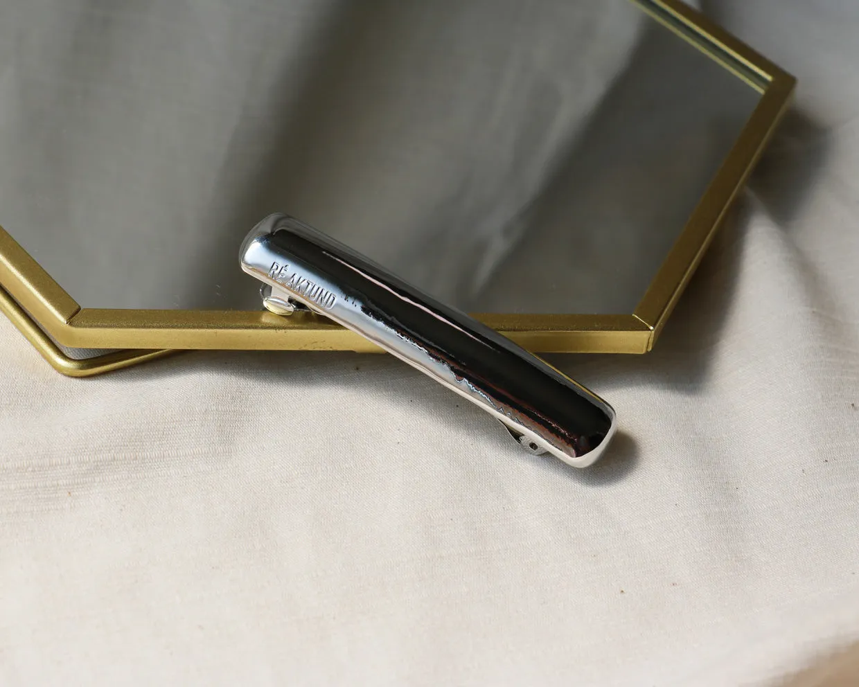 Silver Metal Square Barrette
