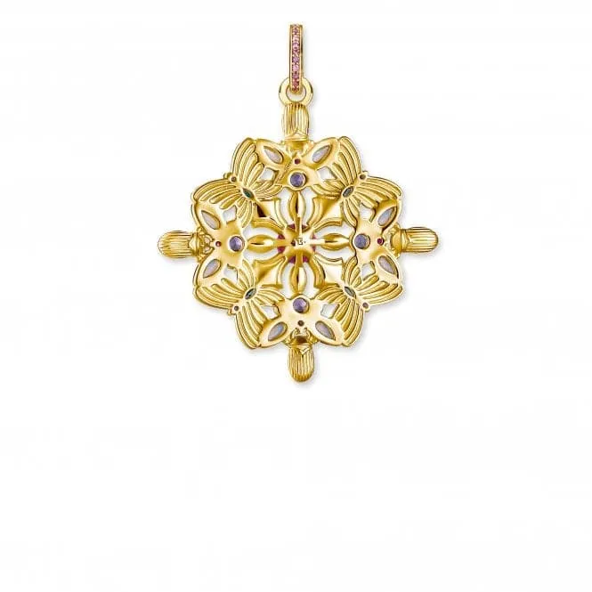 Sterling Silver Amulet kaleidoscope Gold Butterfly Pendant PE877-996-7