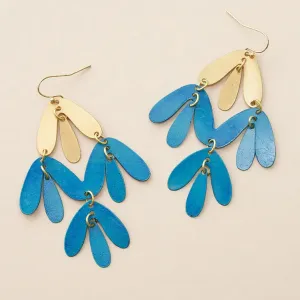 Teal Chameli Chandelier Earrings