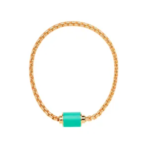 THALASSA YELLOW GOLD CHAIN TURQUOISE CHIP MAGNET