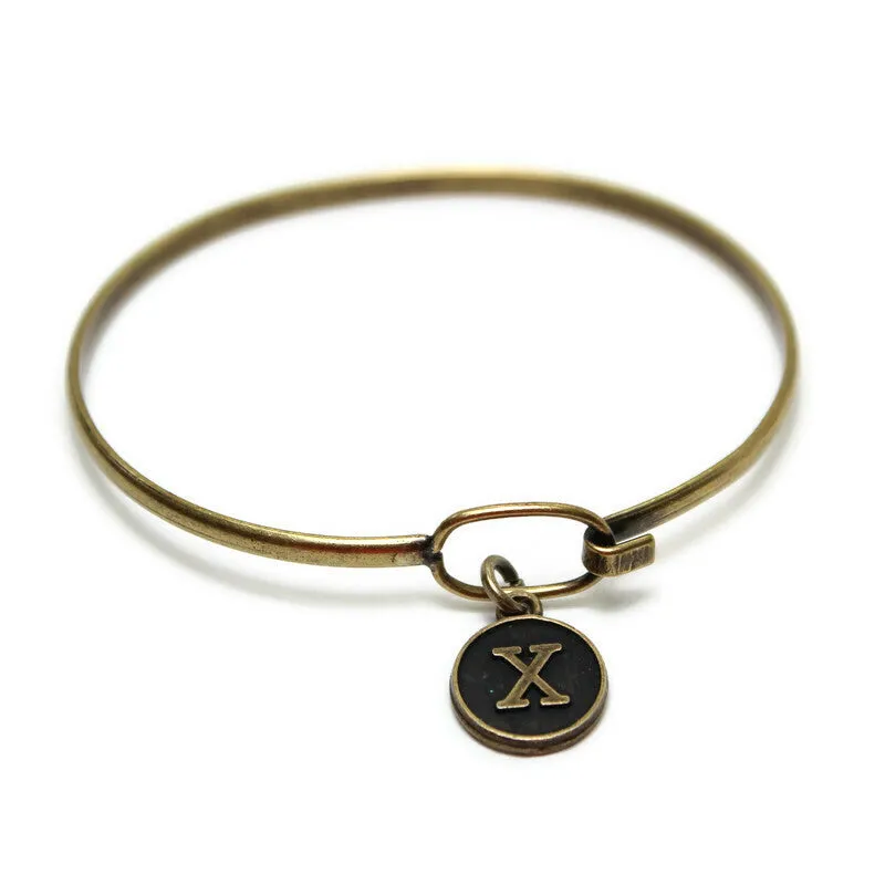 Typewriter Key Initial Charm, Necklace, Bracelet, Charm Only