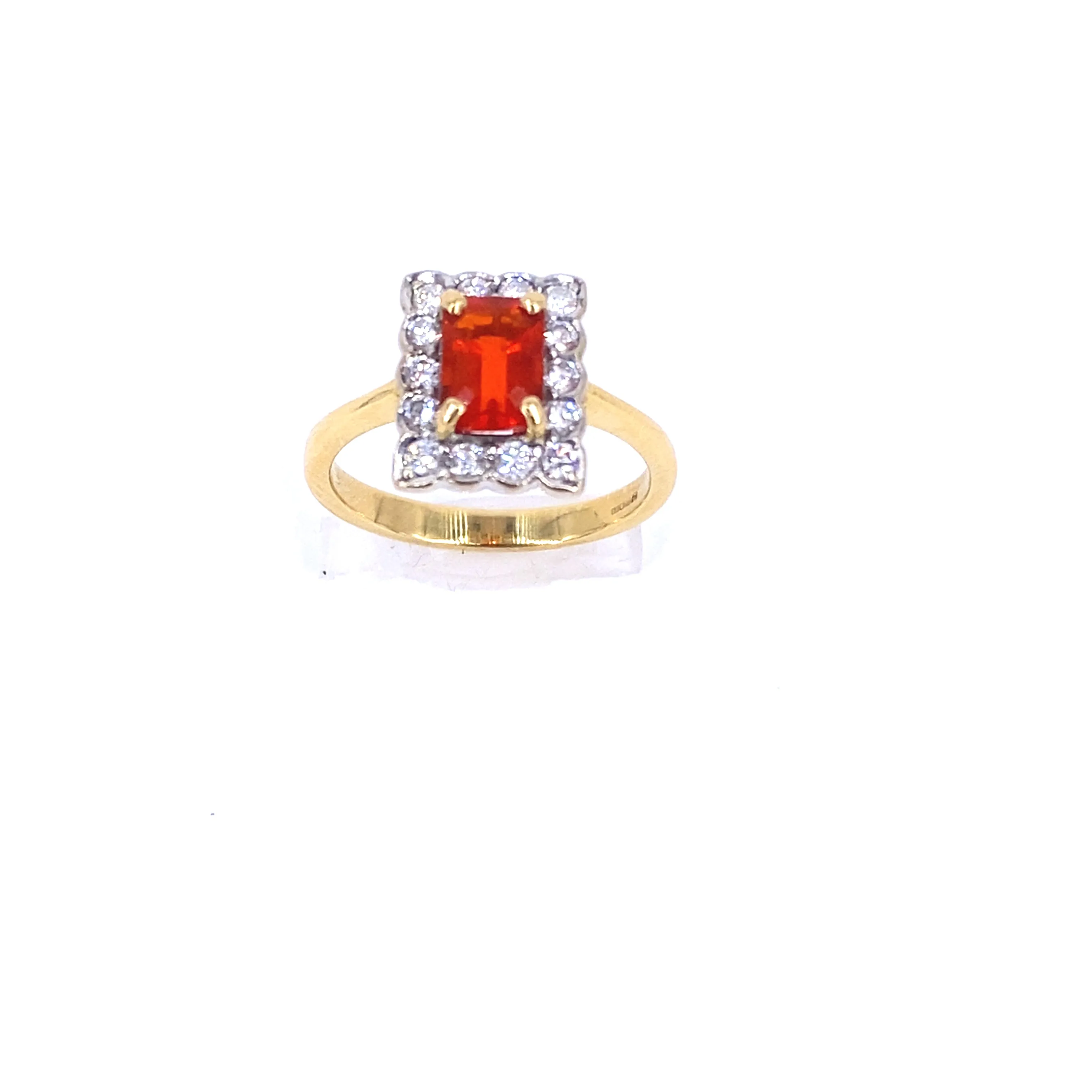Womens 18ct Yellow Gold Fire Opal Cocktail Ring - 0.30ct