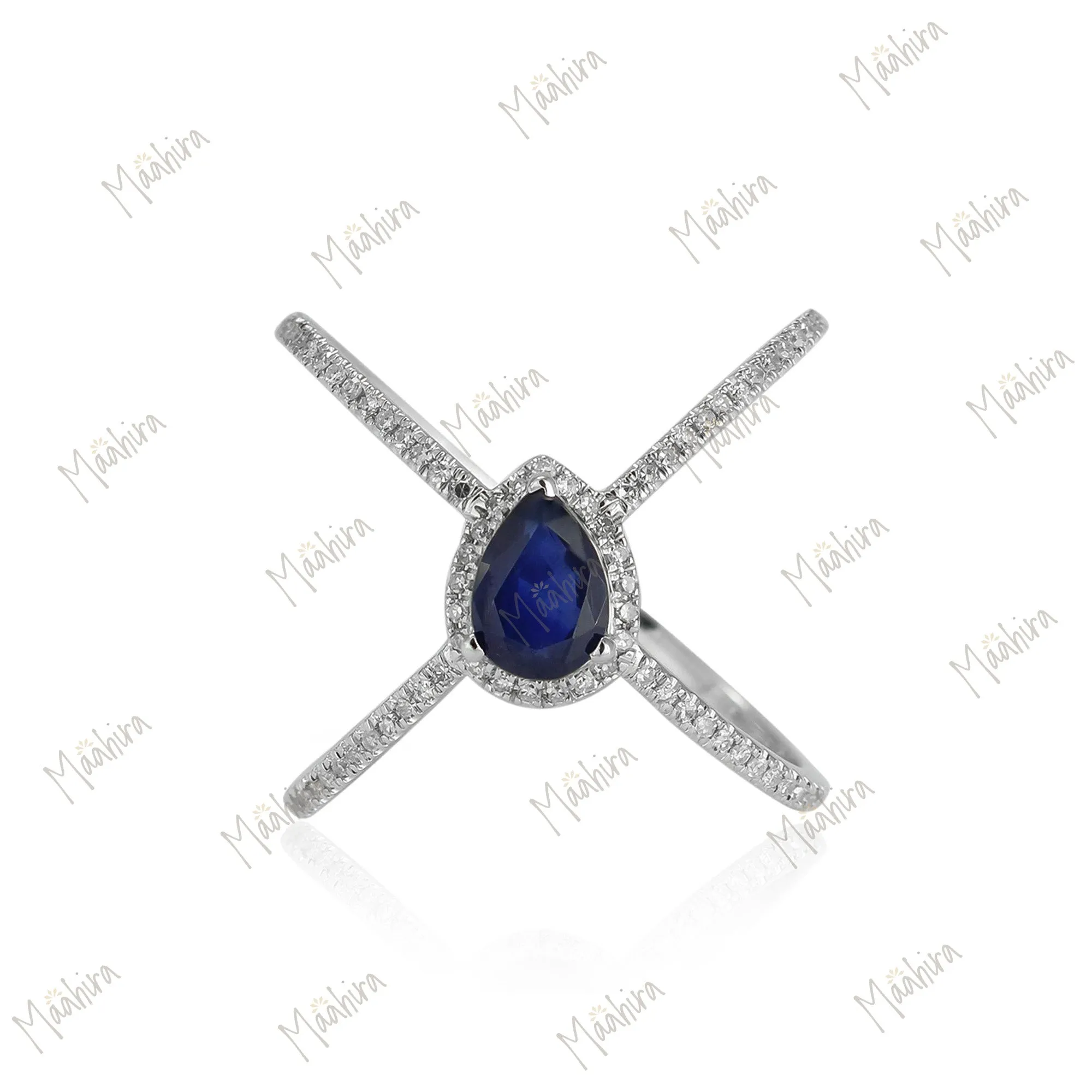 X-Shaped Diamond Ring
